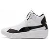Clyde All Pro Mid Round Toe Comfortable High Top Basketball Shoes Unisex Sneaker White Black 195512-02