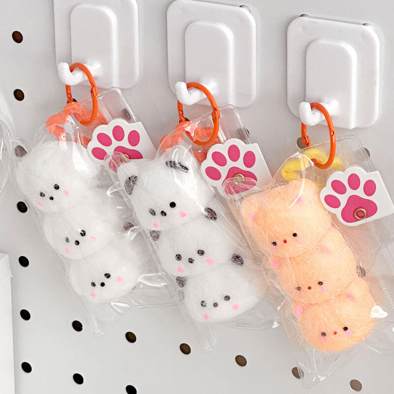 1 Box of 15 Soft, Fluffy Keychains