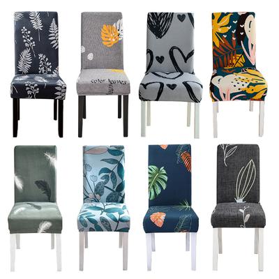 Printed Chair Cover Elastic Seat Chair Slipcovers Removable Washable Stretch Banquet El Dining Room Arm Office Chair Cover