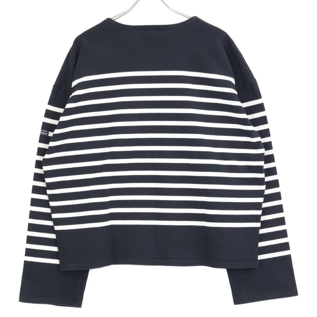 Le Minor ×REVERBERATExUR MARINIERE 25Stainless Steel Black Cotton Box Silhouette Border Collar Shirt Tops 3 Black X whiteUsed