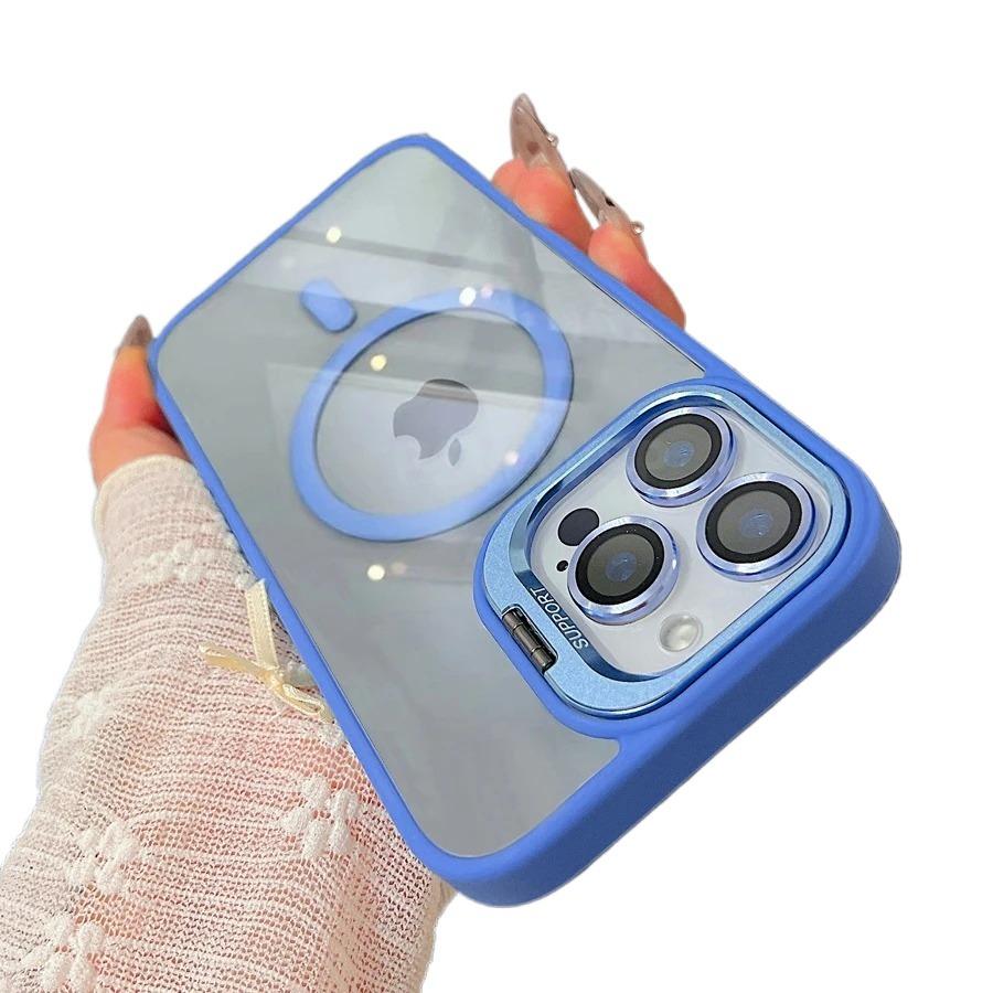 Magnetic Ring Stand Case For Magsafe For For Iphone 17 16 15 14 Plus 13 12 Pro Max Wireless Charge Case With Lens Protector