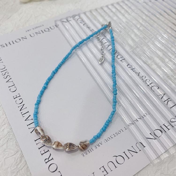 Fashion Shell Necklace with Beads Dopamine Natural Bead Necklace for Women