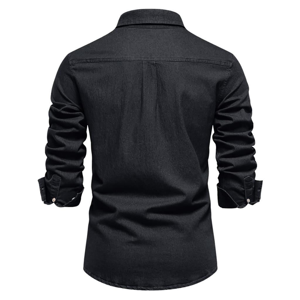 New Retro European And American Long Sleeve Jeans Shirt Men's Fashion Shirt