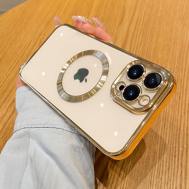 Husă magnetică transparentă pentru iPhone 15 14 13 12 11 Pro Max X XR Xs Max 7 8 Plus Se 2020 pentru Magsafe Husă de protecție completă moale cu protecție lentilă