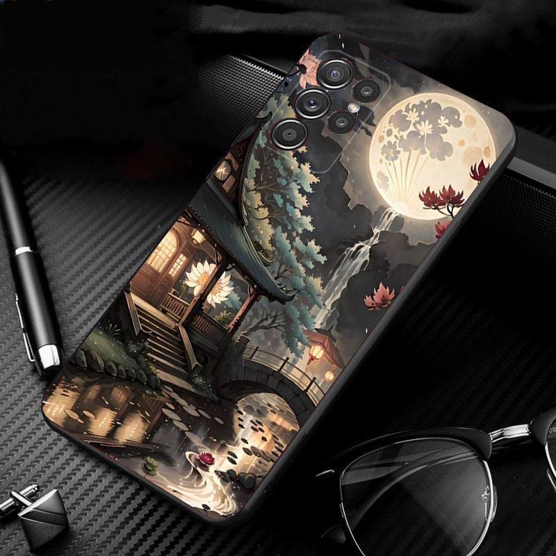 Japan Sceneary Cherry Flower Mountain Phone Case For Samsung S24 S23 S22 S21 S20 Ultra S20 S22 S21 S10E S20 FE S24 Plus Shell