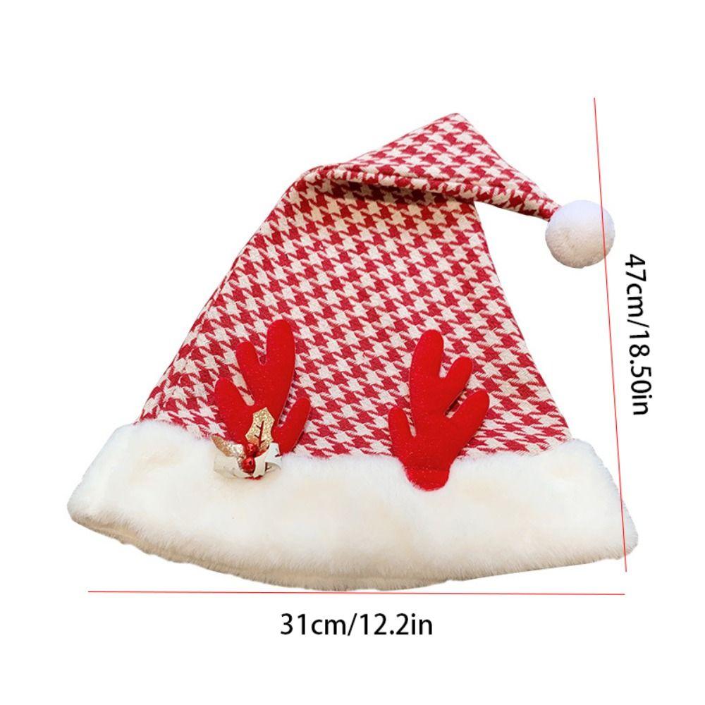 Santa Claus Christmas Hat Merry Christmas Decoration Elk Deer Cap Gift Red Plush Hat  Warm
