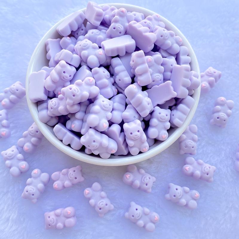 20Pcs New Cute Resin Cartoon Little Bear Series Flat Back Manicure Parts Embellishments For Hair Bows Accessories