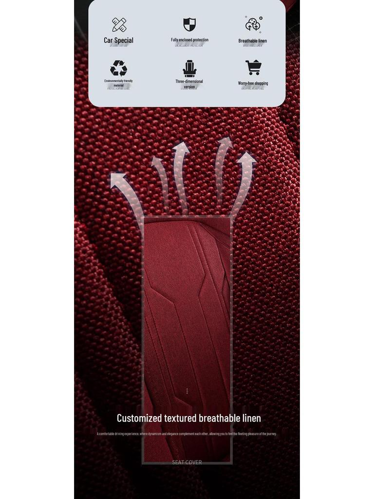 Premium Linen Seat Covers for Xpeng P7 - Universal, All-Season Car Cushion