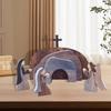 Wooden Empty Tomb Easter Scene Decoration Jesus Nativity Scene Decor  for Desktop Decoration