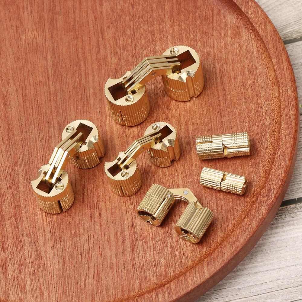 8-18mm Furniture Brass Hinges Concealed Hinges Cylindrical Hinges For Invisible Door Small Closet Cupboard Durable Door Hardware