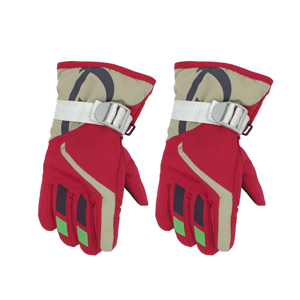 

1 пара детских лыжных перчаток, водонепроницаемые, теплые, утолщенные, для катания, подарки, лыжные, комбинированные, с защитой, с регулируемой пряжкой для холодной погоды