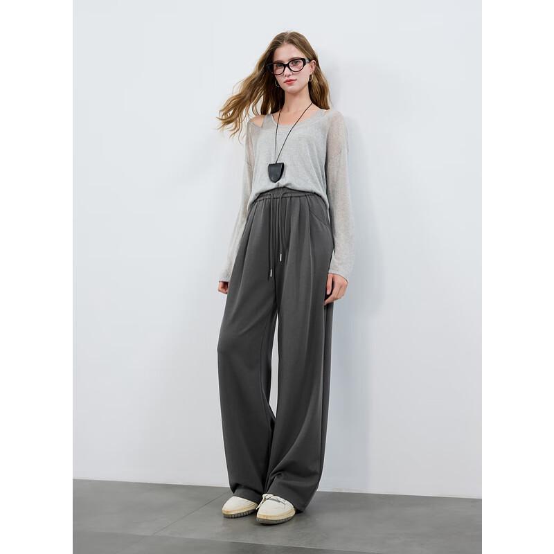 Sancai 2025 Autumn Loose High-Waist Wide-Leg Pants