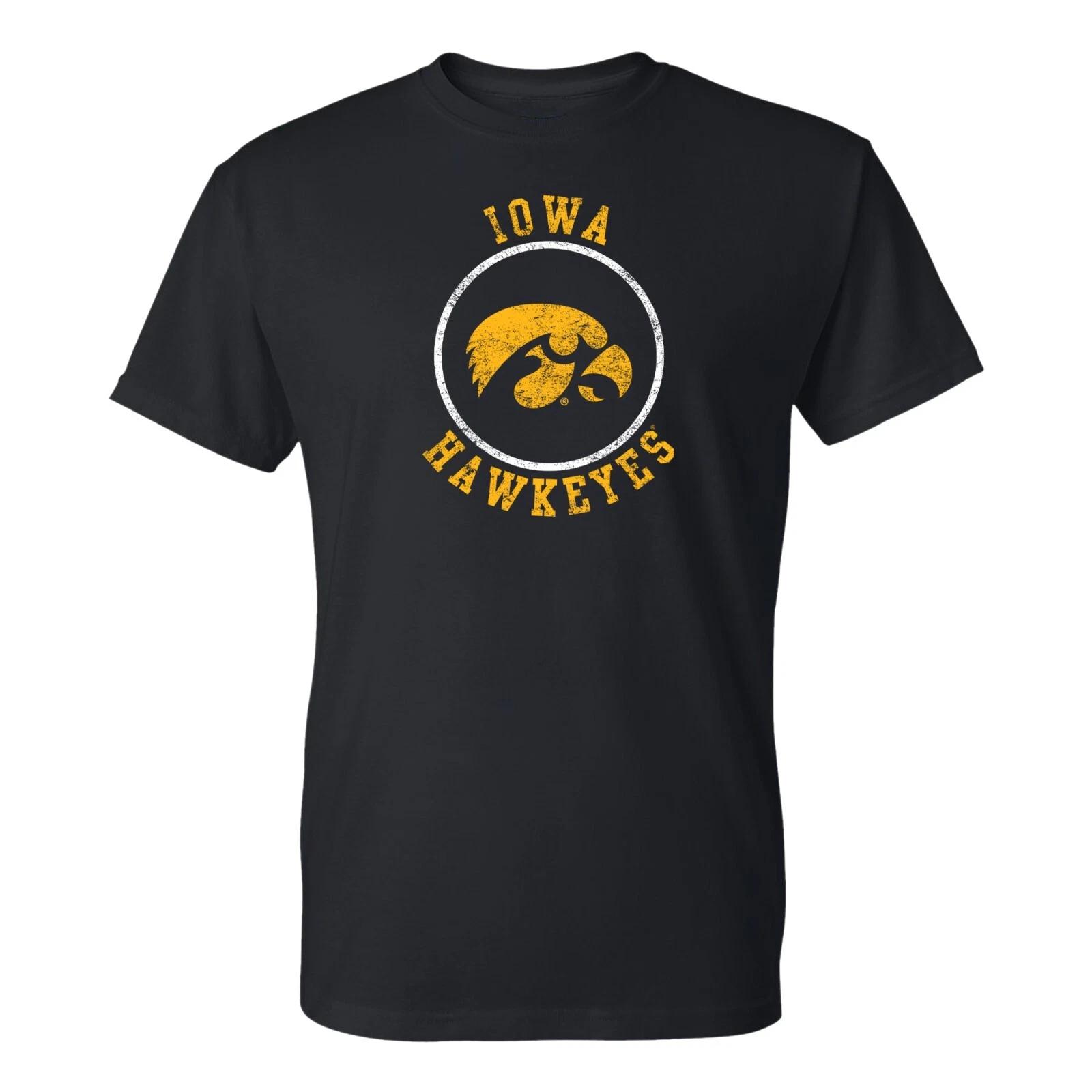 Iowa Hawkeyes Distressed Circle Logo Licensed Unisex Tee S