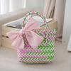 Elegant Bowknot Accent Basket for Weddings Holiday Gatherings and Travel Uses