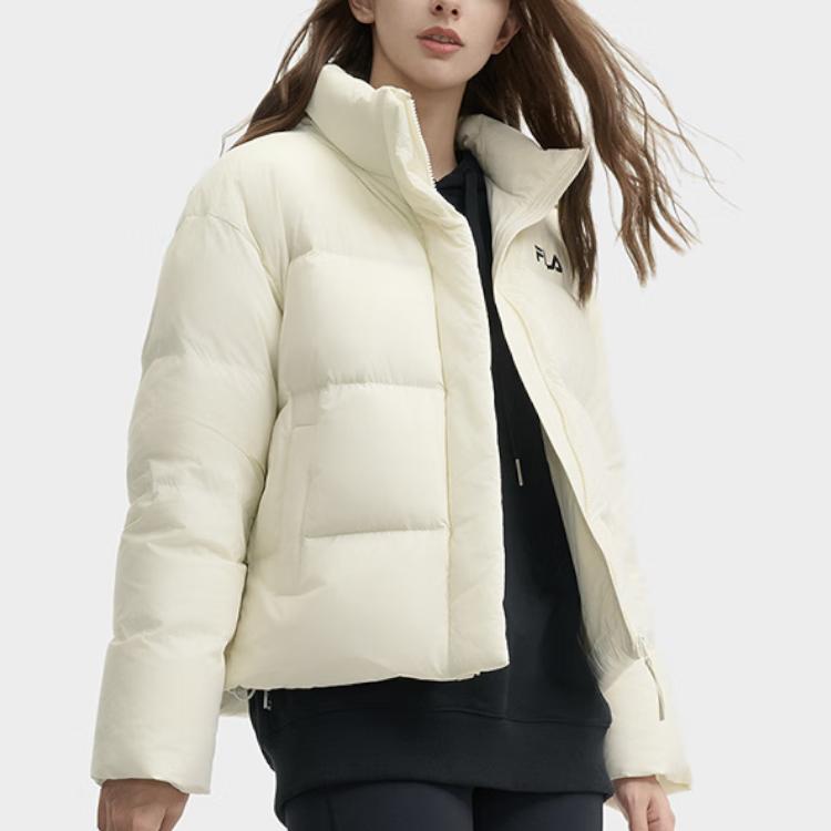 New FILA Lifestyle Down Jacket Women's Pear Blossom White F51W449904F-IV