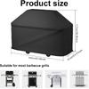 Heavy Duty BBQ Grill Cover for Outdoor Grill, 58 Inch, Waterproof, Weather Resistant, Rip Proof, Anti UV, Barbecue Gas Cover with Hook and Loop