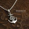 Gin No Anchor Silver Necklace Silver 925 Silver Hawaiian Jewelry Wheel Anchor Anchor Steering Wheel Rudder [Shinjuku Kura] (with Chain) Men's
