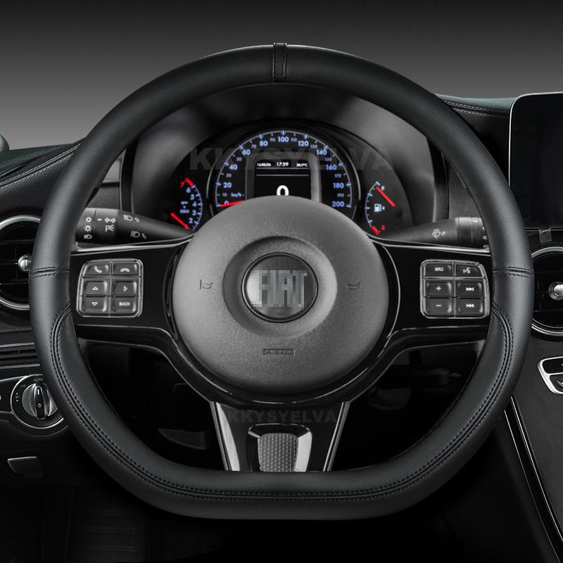 Microfiber Leather Car Steering Wheel Cover 38cm For Fiat Tipo Fullback Strada Toro Doblo Freemont Bravo Stilo Auto Accessories