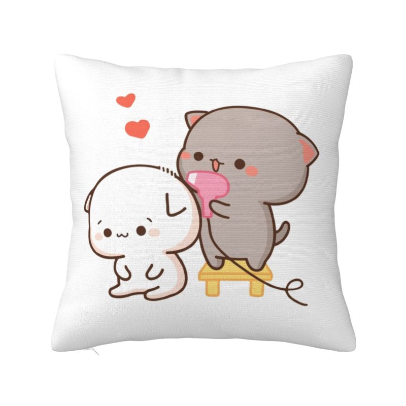 Custom Peach And Goma Eating Salad Modern Throw Pillow Cover Bedroom Decoration Car Cushion