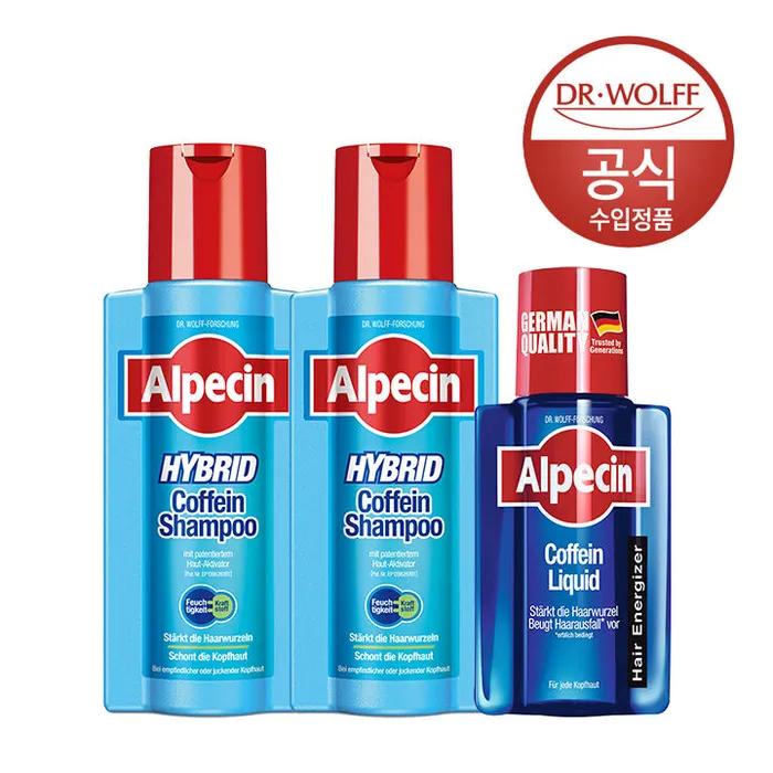 Alpecin Hybrid Koffein Sjampo 250ml x2 + Alpecin Koffein Væske 200ml