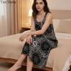 Women 2 Piece Sexy Sleepwear Set Sleeveless V Neck Cami Nightgown Long Belted Robe Soft Satin Lace Trim Loungewear Home Dress