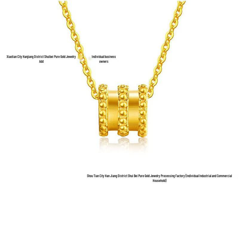 Golden Heart 999 Gold Pendant Necklace - Perfect Qixi Valentine's Day Gift for Her