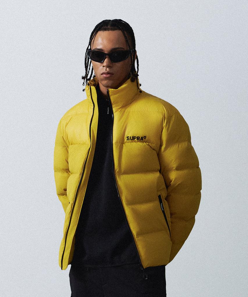 Supra High-Neck Short Down Jacket (Yellow)