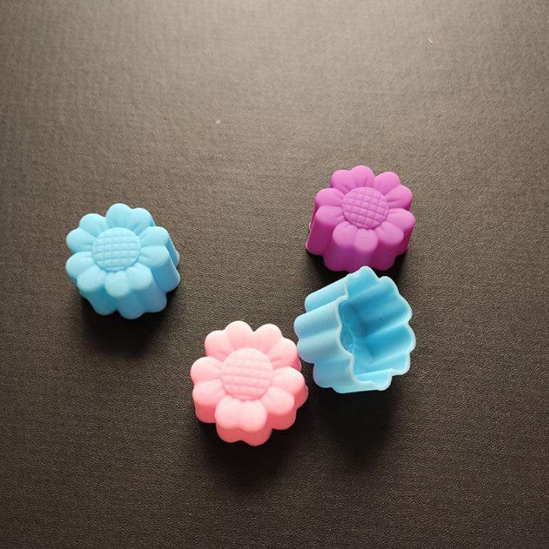 10Pcs Sunflower Shape Silicone Baking Mold Diy Handmade Soap Cake Fondant Chocolate Jelly Flower Mould