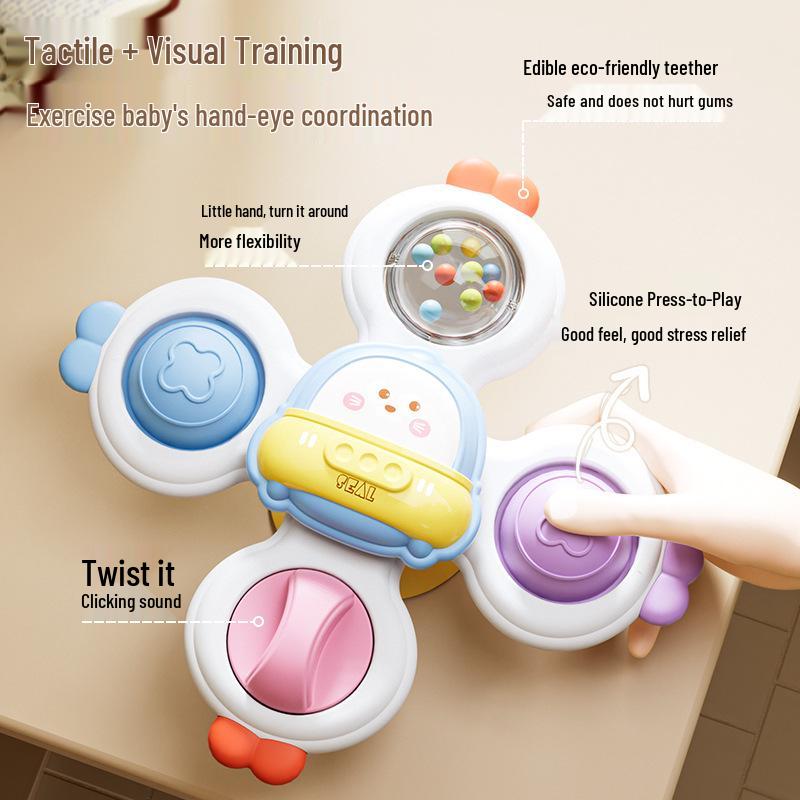 Baby Spinning Teether Toy with Suction Cup for 6-12 Month Infants