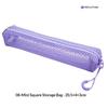 Portable Mesh Pencil Pouch Transparent Design with Smooth Zipper Hanging Hook for Business Trip Small Tools Storage