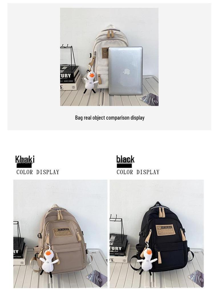 Üniversite ve Ortaokul Öğrencileri İçin Çok Yönlü Büyük Kapasiteli Sırt Çantası: Modaya Uygun, Unisex, Çift Omuz Askılı, Bilgisayar Dostu