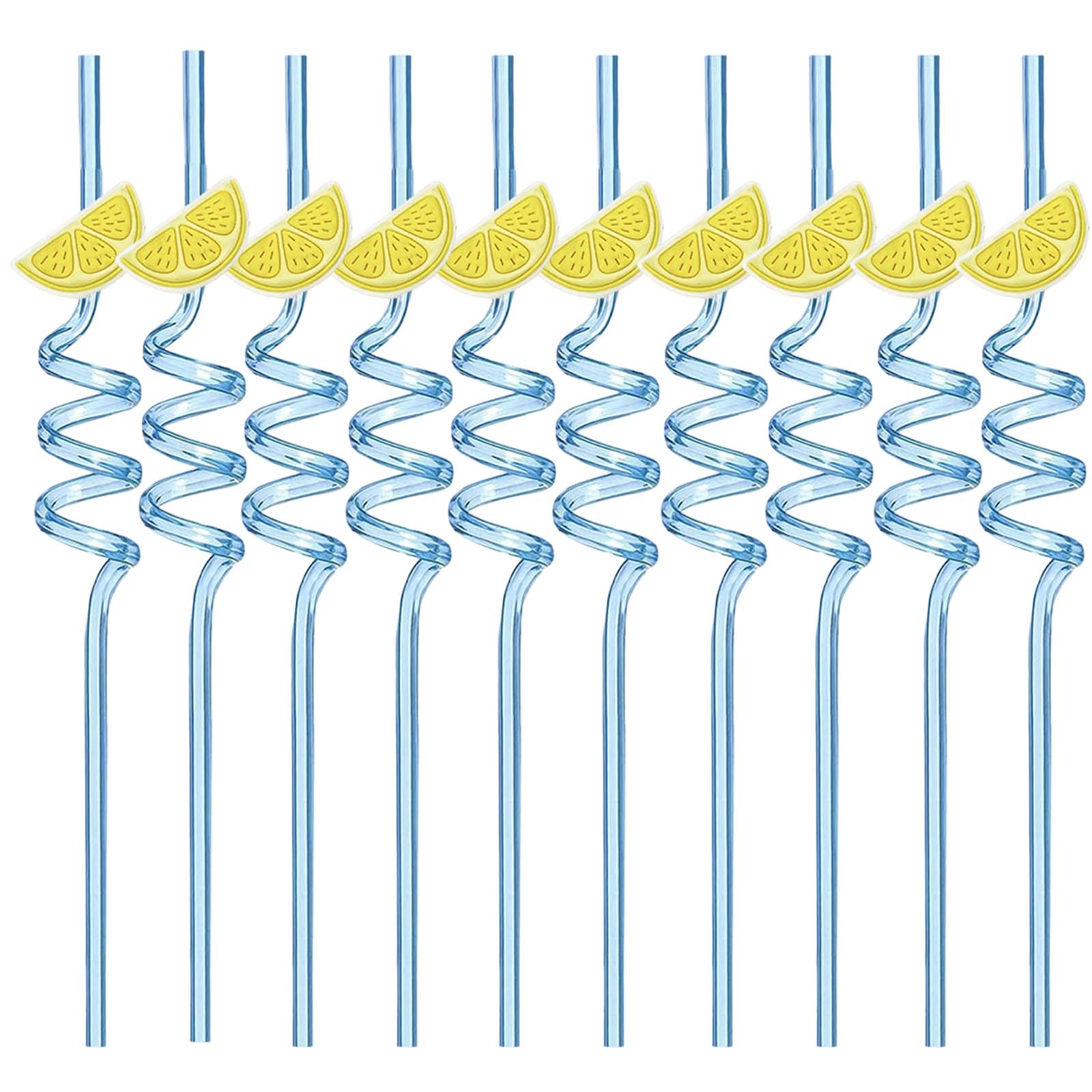 

Cartoon Fruit Spiral Straw Decorative Straw Stickers Party Supplies Bar Straws 10pcs One Size