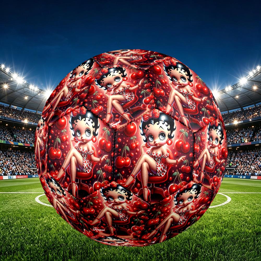 1pc Betty Boop Pattern Standard Size 5 Soccer Ball, Gentle on the Feet, Designed Specifically for Matches and Training Football