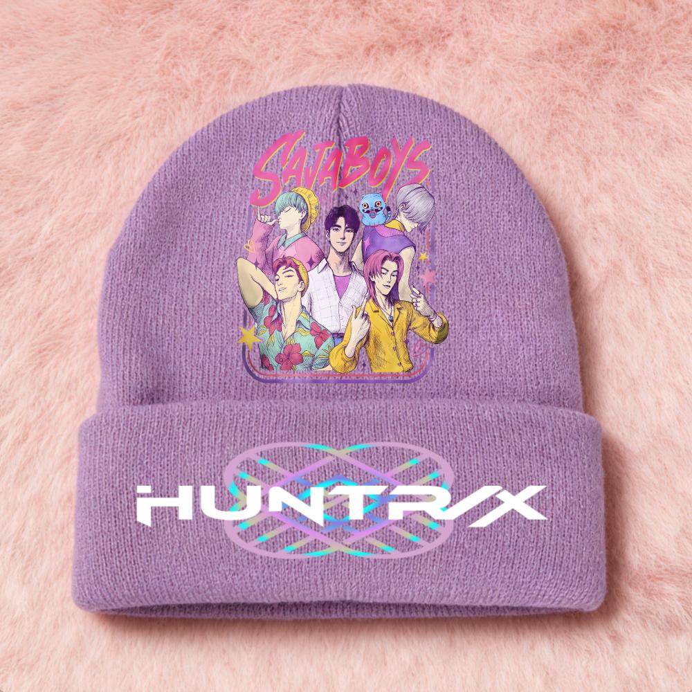 KPOP Demon Hunters Cute And Charming Cartoon Printed Children Knit Beanie Warm Cold Season Cap Girls Outdoor Sports Birth Date Present Accessories