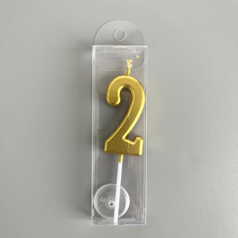 Gold Plated Birthday Cake Number Candles - Creative Dessert Table Decoration