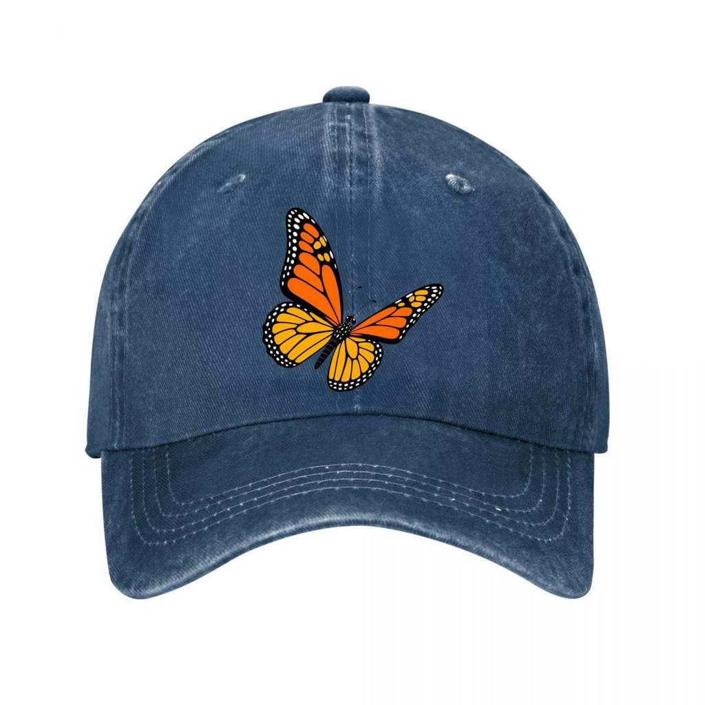 Retro Monarch Butterfly Graphic Embl New Vintage Washed Cotton Baseball Cap Sun Hats