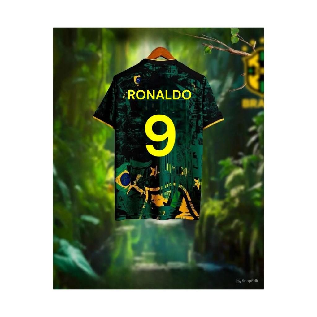 Brazil Special Design Ronaldo Nazario Air Air Pollyester Fabric Halisaha Jersey