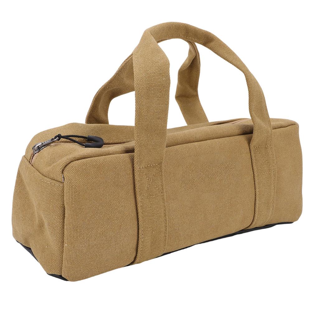 Tent Stake Storage Bag Canvas Portable Handheld Large Capacity Peg Nail Utility Bag for Camping Hiking
