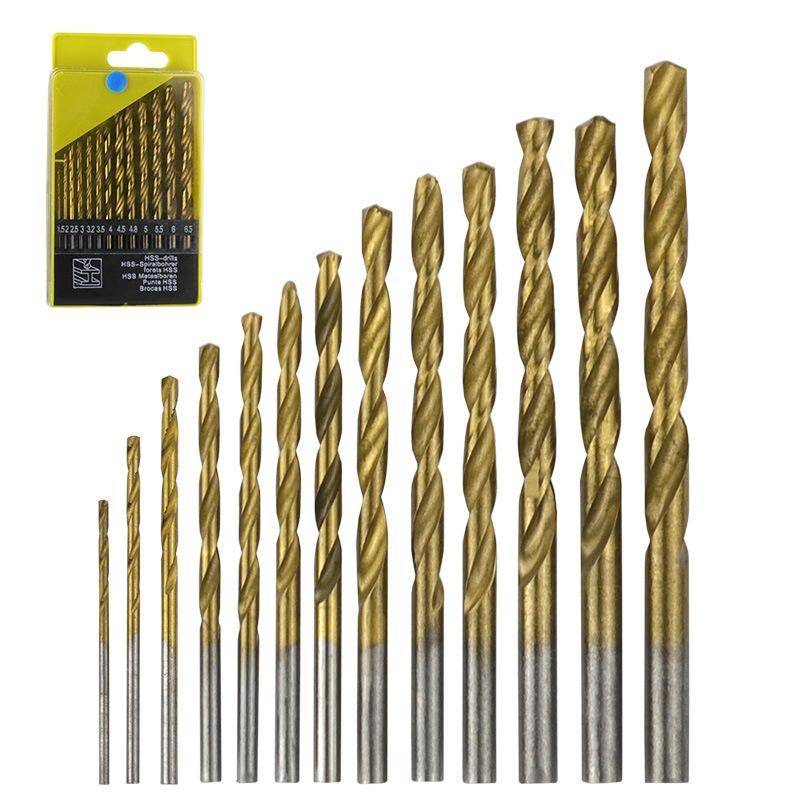 13Pcs 1.5Mm-6.5Mm Twists Drill Bit Set Metric Drill Kit Woodworking Metal Bit Tools For Ceramic Tile Glass Marble Concrete