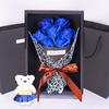 7 Heads Rose Artificial Bouquet Little Bear Gift Box Valentine's Day Handmade False Flower Bouquet Mother's Day Birthday Party G