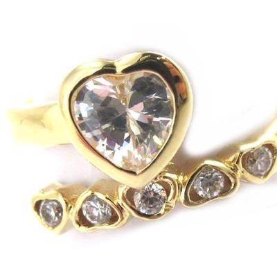 Vergoldeter Ring 'Love' Weißgold - 16x11 mm