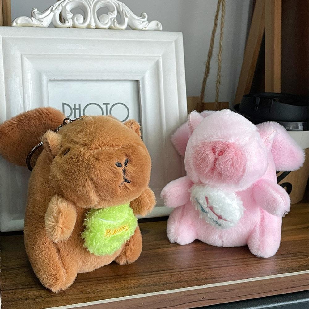 Pull Rope Capybara Plush Keyring Wings Trembling Capybara Plushie Doll  Birthday Gift