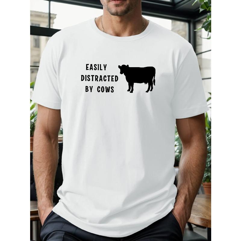 

Мужская футболка с принтом коровьей шкуры большого размера, летние модные футболки с коротким рукавом для высоких и крупных мужчин S белый