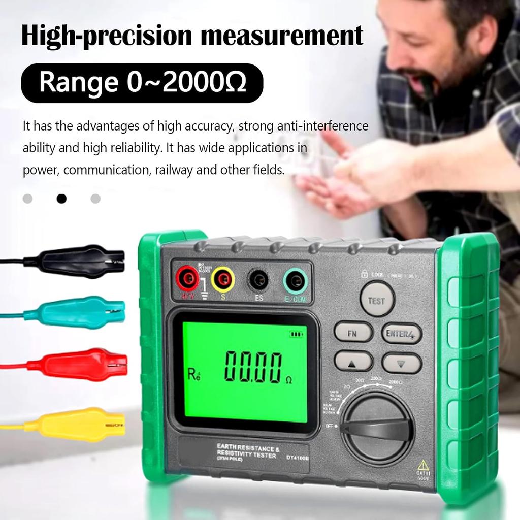 DY4100 Digital Meg-ohmmeter Meters Earth Resistance Meters Tester Cable High Voltage Meter Ground Resistance Insulation
