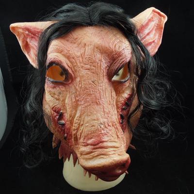 Performance-Requisiten Komfortable Umgebung Hochwertige und langlebige 260 g Fleischfarbe Cosplay-Requisite Schweinekopf-Gruselmasken Latex