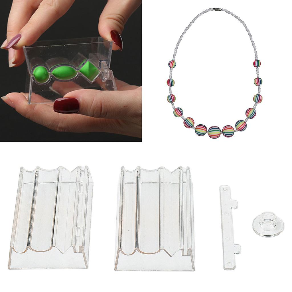 Bead Roller Clear Acrylic Soft Clay Jewelry Making Tool Beads Forming Circular Elliptical Diamond Shaped Rolling Tools