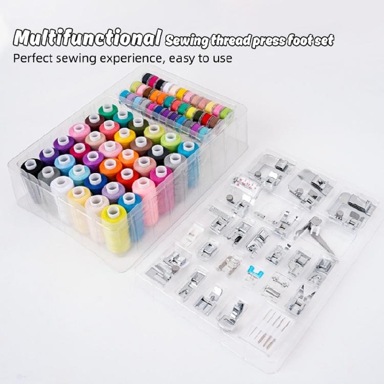Multifunctional Presser Foot with Multicolored Polyester Thread for Sewing Machine Stitching Project and Clothes Repair