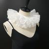 Halloween Party Ruffles Lace Fake Collar for Womens Elegant Layered Clown Cosplay Customes Detachable Collar Neck Collar