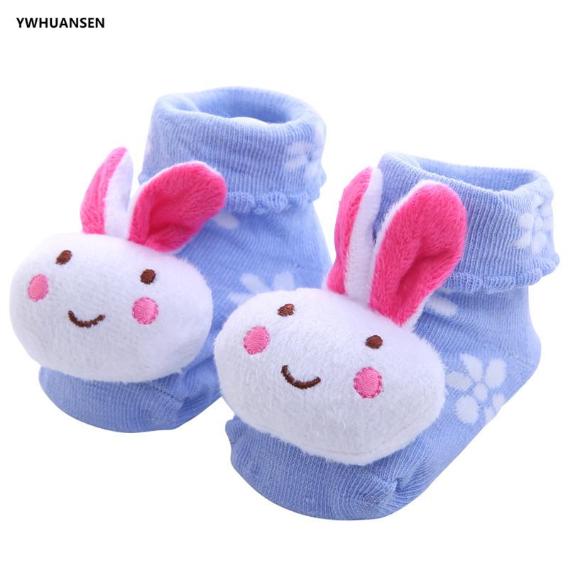 YWHUANSEN Kleinkind Cartoon Neugeborenes Baby Mädchen Jungen Anti-Rutsch Bodensocken Niedliche Säuglingskinder Tier Baumwolle Stulpen Gestreifte Socken