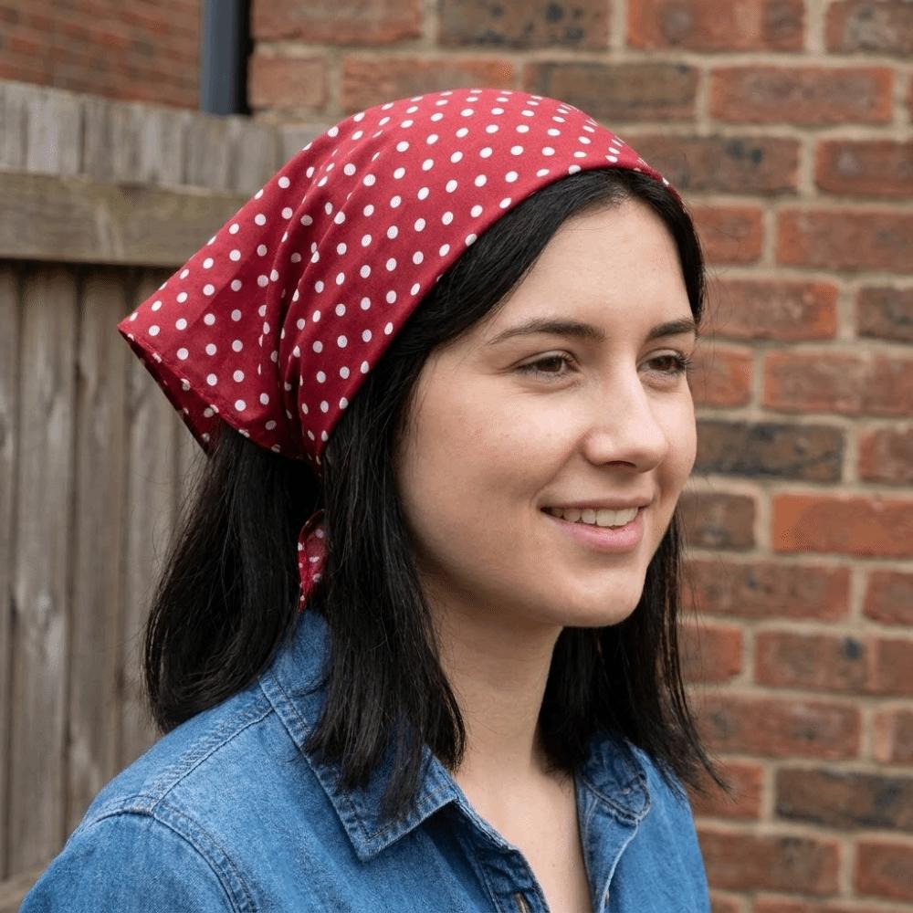 Polyester Polka Dots Triangle Scarf Thin Head Wraps Stacked Wear Foulard Hair Band Travel Matching